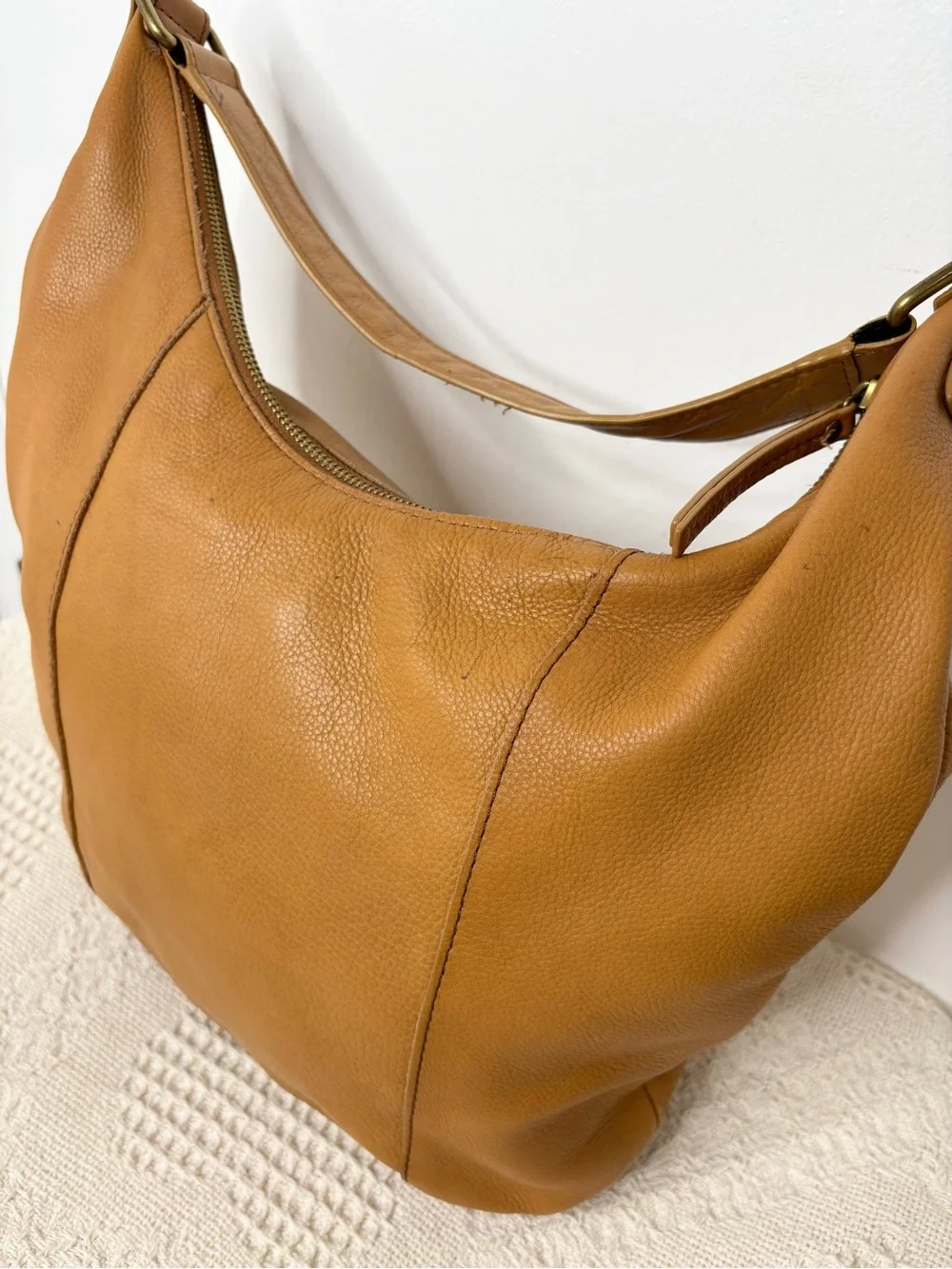 PROJECT American Leather Co Tan Carrie Hobo Shoulder Bag